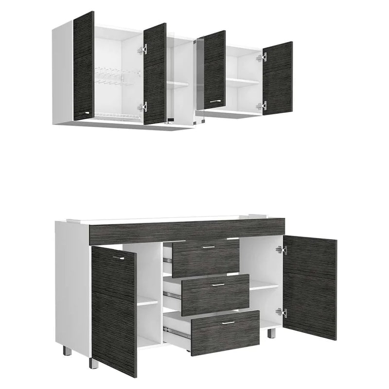 Cocina Lumina Roble Gris 150 cm