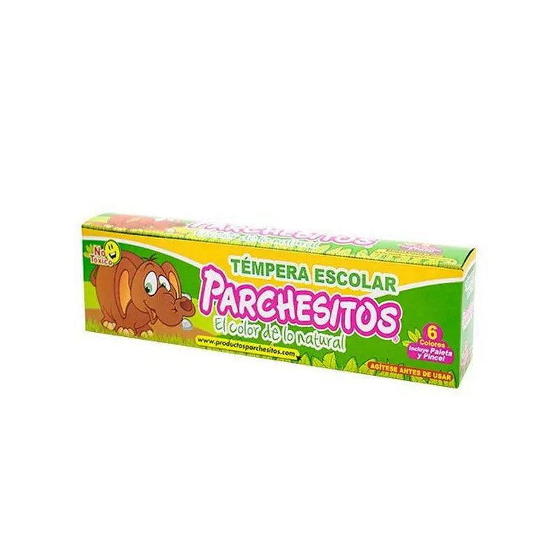 Tempera Escolar Parchesitos x 6 Unidades