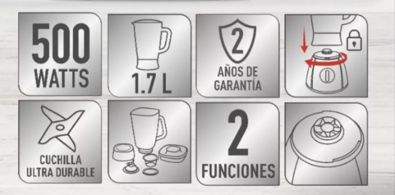 Licuadora Samurai Ultra Vaso Vidrio