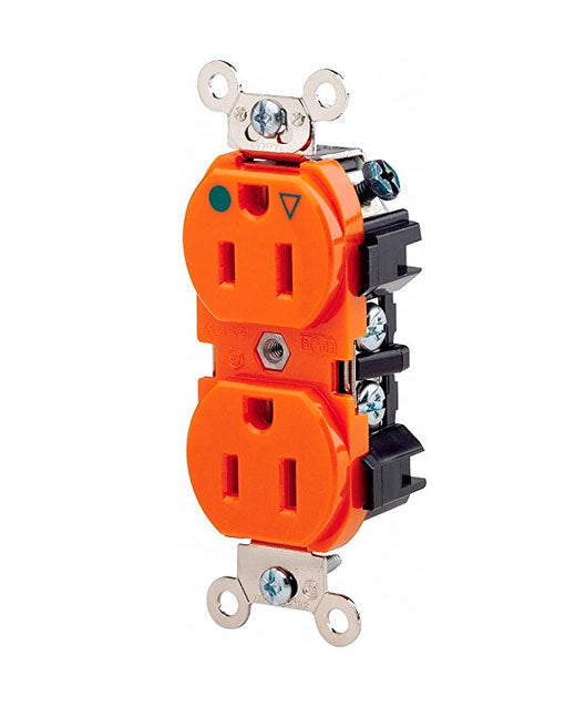 Tomacorriente con polo a tierra Naranja 15A 125V