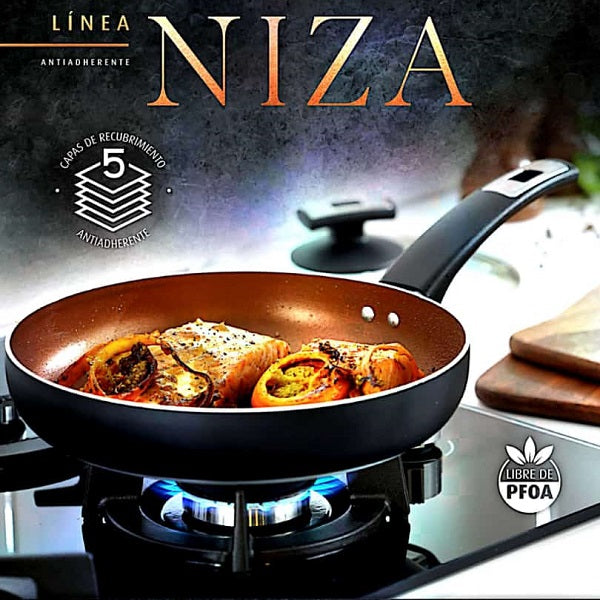 Sartén Wok Niza + tapa de vidrio 30 cm