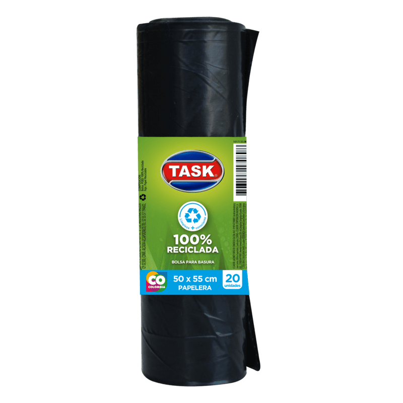 BOLSAS PARA BASURA PAPELERA TASK NEGRA 80X110 10UD